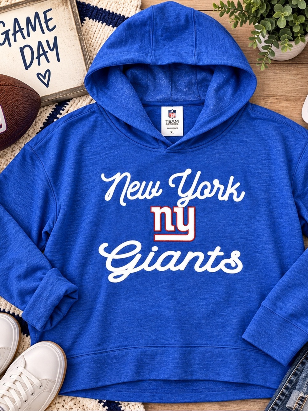 Women's NFL Apparel Blue New York Giants Hoodie